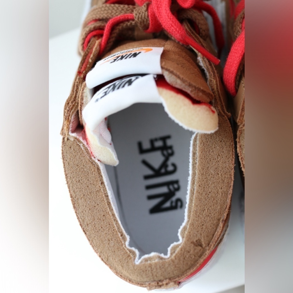 New Nike Blazer Low x Sacai British Tan 2021 Sneakers Size 5.5 - Picture 10 of 10
